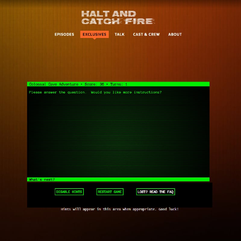 Halt and Catch Fire Adventure Video Game