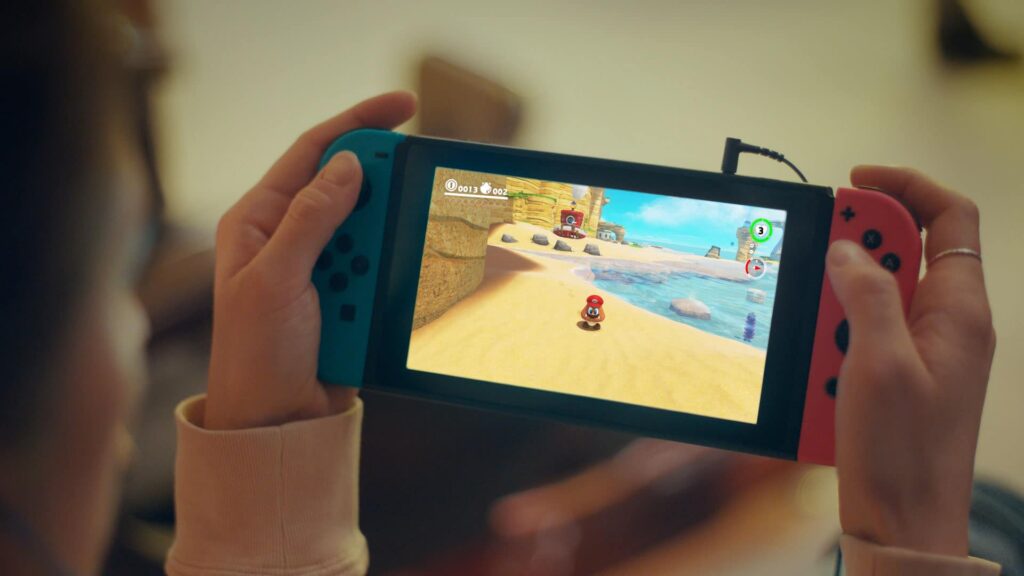 Nintendo Switch Neon Console - In-hand Play Mode