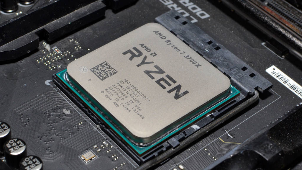 AMD Ryzen 7 3700X Processor on motherboard