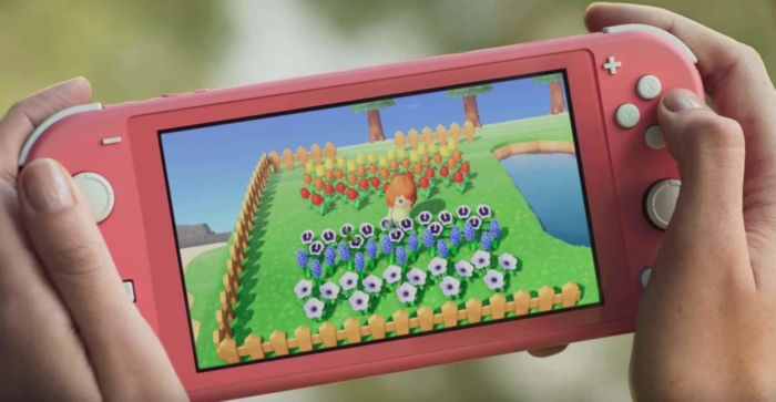 Coral Nintendo Switch Lite In-use