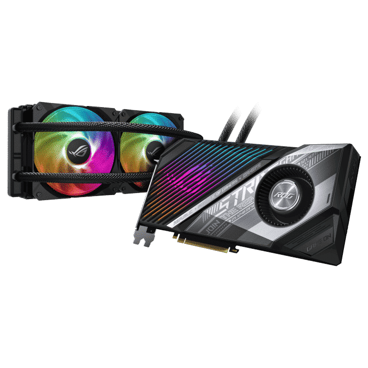 ASUS ROG Radeon RX 6800 XT Strix LC Angled Promo View