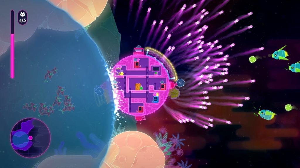 Lovers in a Dangerous Spacetime Gameplay
