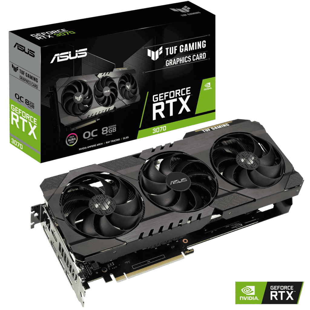 ASUS TUF GAMING GeForce RTX 3070 8G OC Promo Box View