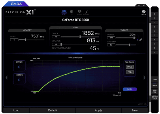 EVGA Precision X1 Screenshot