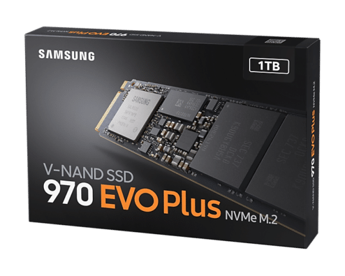 Samsung 970 EVO Plus 1TB Angled Box View