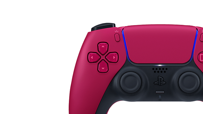 Sony PS5 DualSense Cosmic Red Create Button View