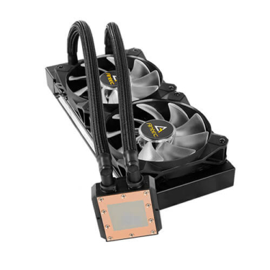 Antec K240 Kuhler H2O Angled Fan Pump Head View