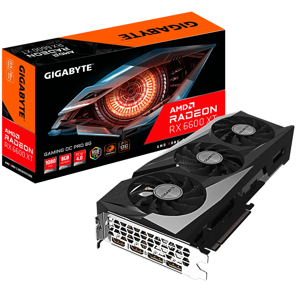 Gigabyte RX 6600 XT Gaming OC Pro Box View