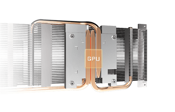 Gigabyte RX 6600 XT Eagle Heat Pipes View