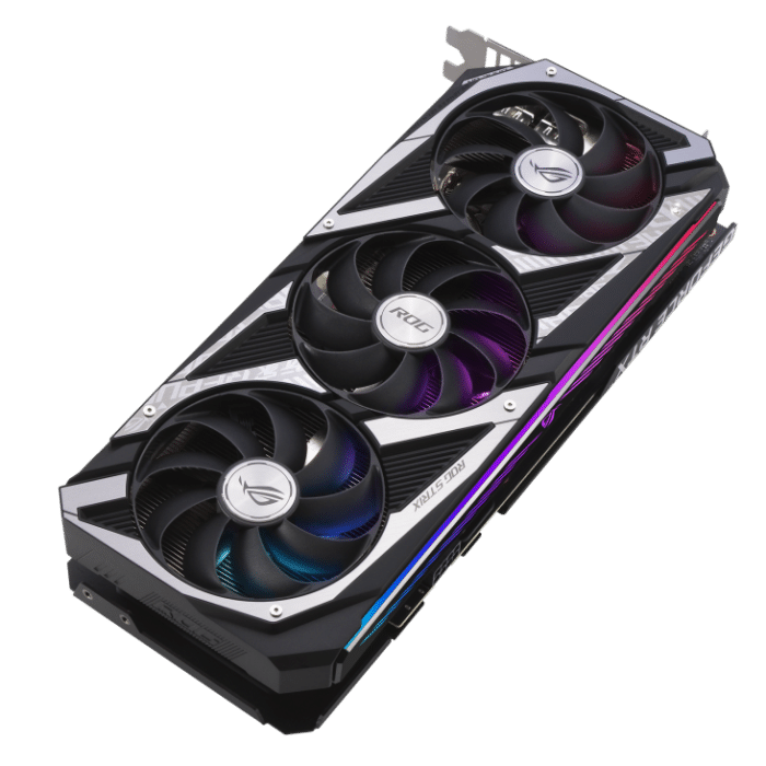 ASUS RTX 3060 V2 OC Angled Horizontal Fan View