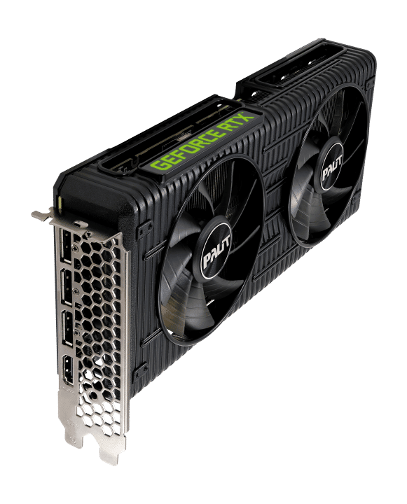 Palit RTX 3060 Dual 12G Vertical Angled Fan View