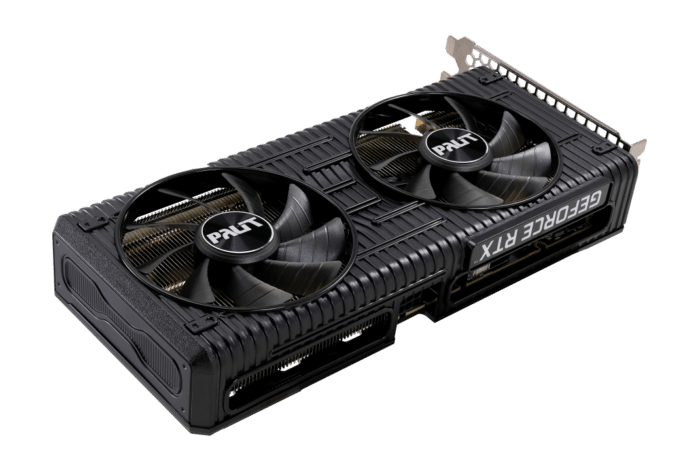 Palit RTX 3060 Dual 12G Horisontal Angled Fan View