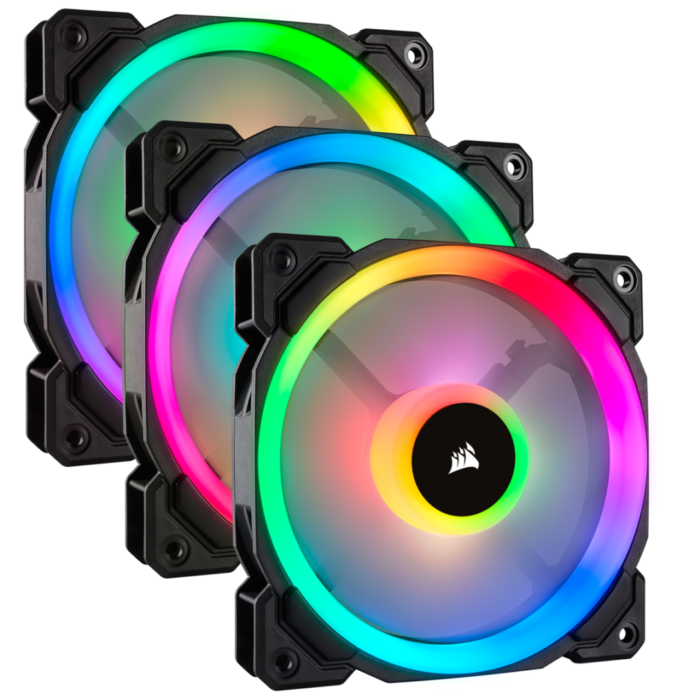 Corsair LL120 RGB LED 120mm PWM Black Triple Pack View