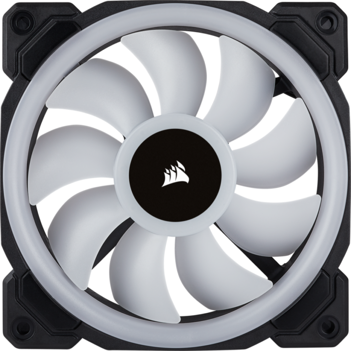 Corsair LL120 RGB LED 120mm PWM Black Front Fan View