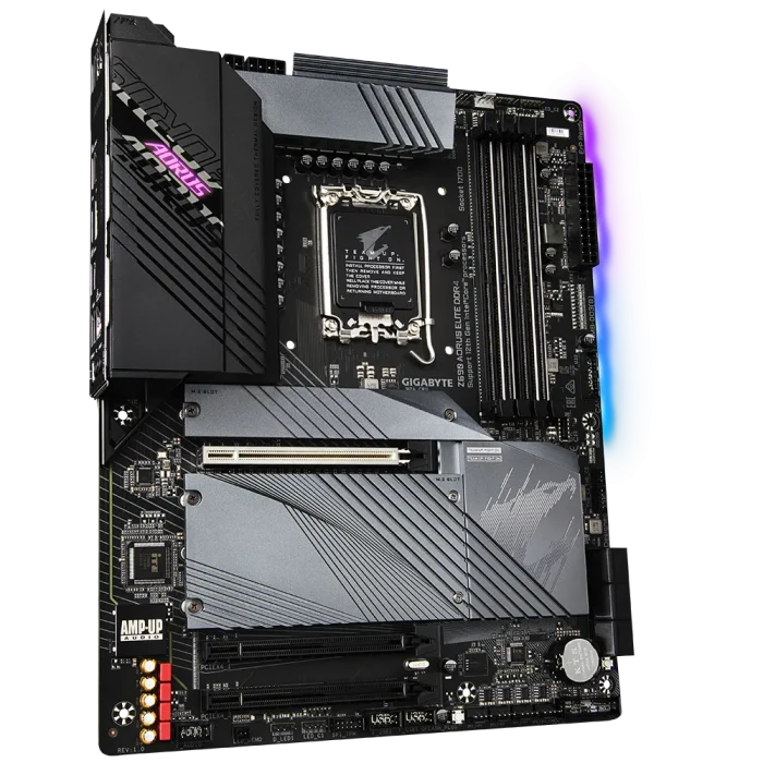Gigabyte Z690 AORUS ELITE DDR4 Front Angled View