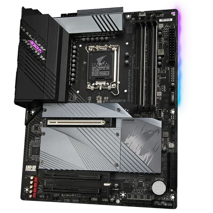 Gigabyte Z690 AORUS ELITE DDR4 Front Angled View