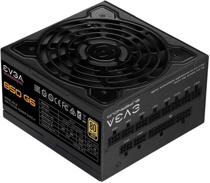 EVGA SuperNOVA 850 G6 Angled Side View