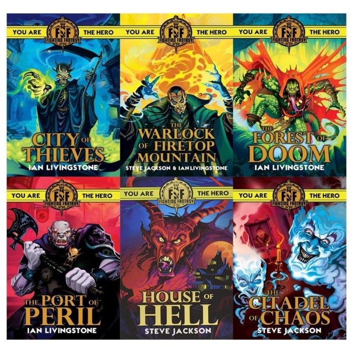Fighting Fantasy Books Collage