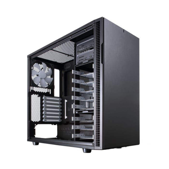 Fractal Design Define R5 Black Solid Angled Side View