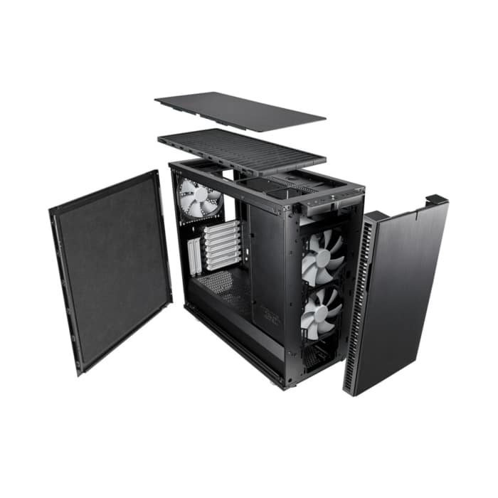 Fractal Design Define R6 Black Solid Angled View