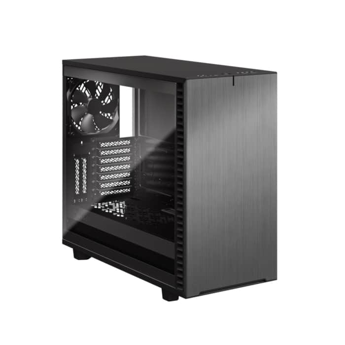 Fractal Design Define 7 Light TG Grey Angled Front View