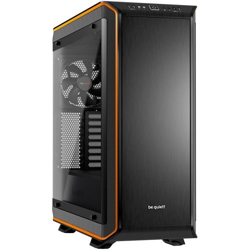 Be Quiet! Dark Base Pro 900 Rev2 Orange Trim Angled Front View