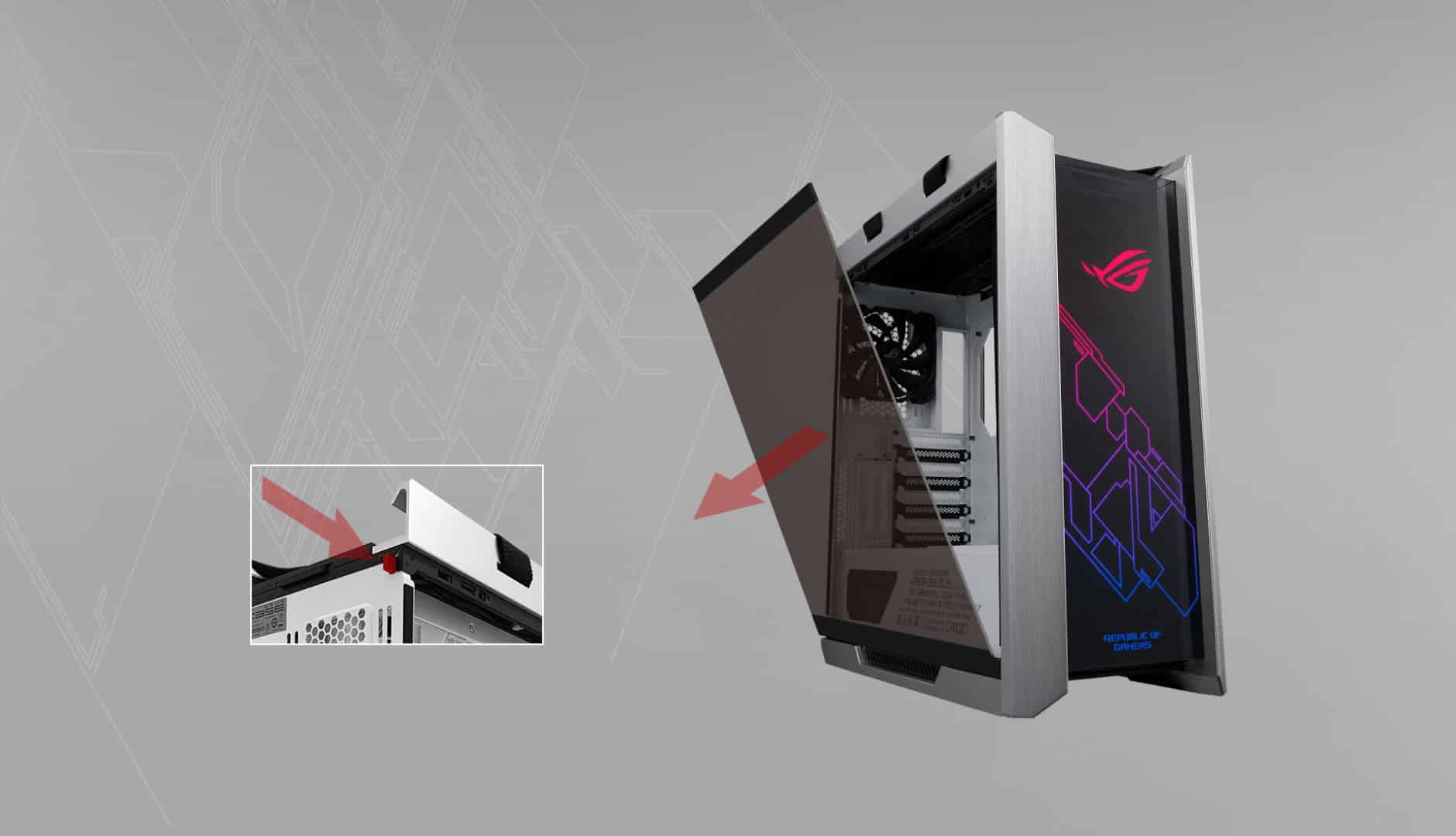 Asus ROG Strix Helios RGB White Cover View