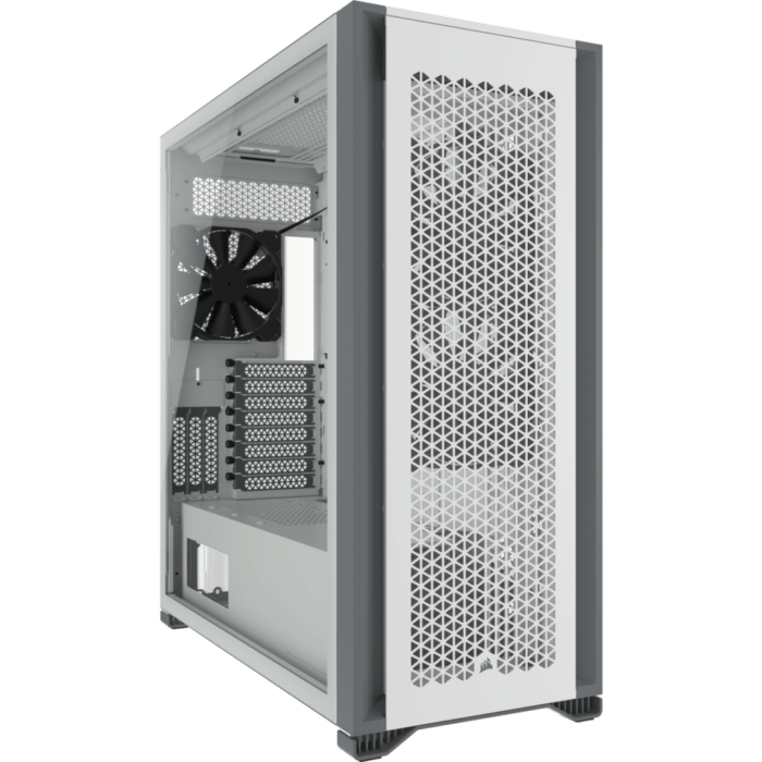 Corsair 7000D Airflow White Angled Front View