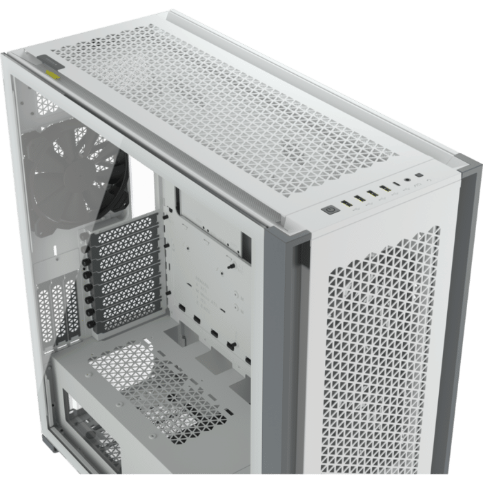 Corsair 7000D Airflow White Angled Front View
