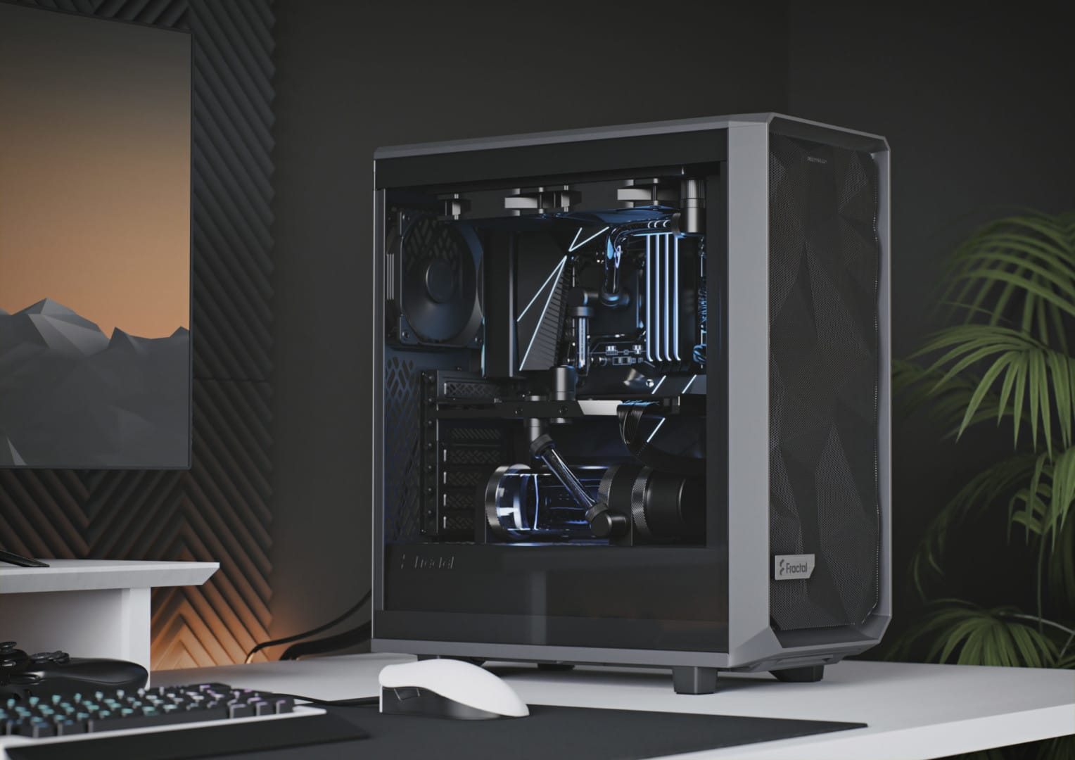 Fractal Design Meshify 2 Compact Light TG Grey Cover View