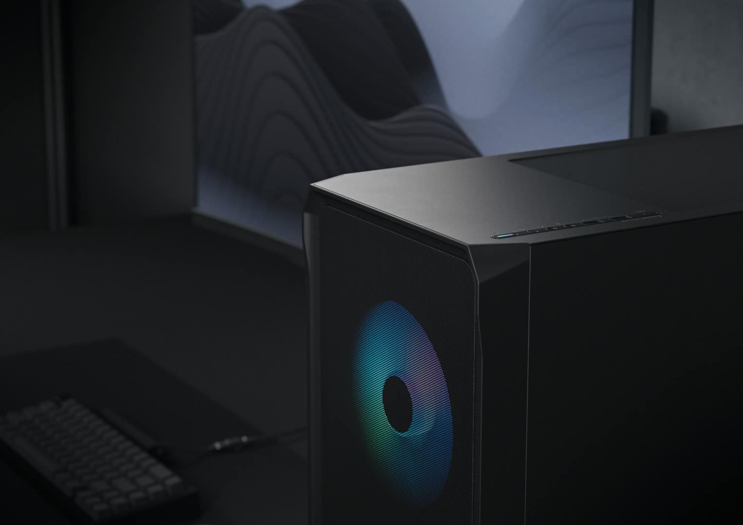 Fractal Design Focus 2 RGB Black TG Cover View