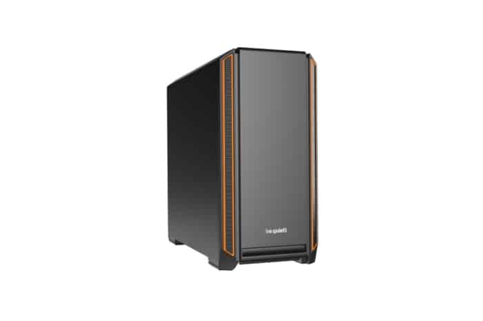 Be Quiet! Silent Base 601 Orange Trim Angled Front View