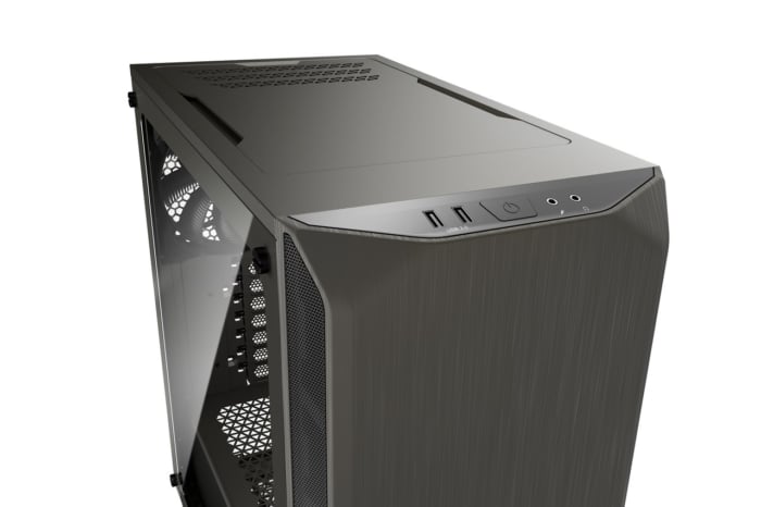 Be Quiet! Pure Base 500 Metallic Grey TG Angled Top View
