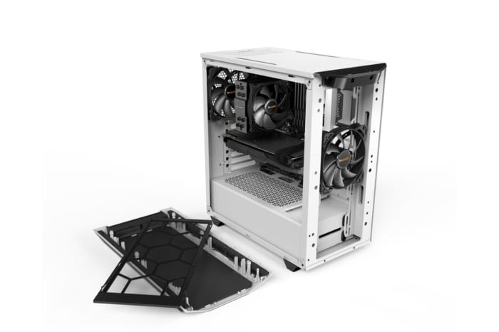 Be Quiet! Pure Base 500 White TG Angled Side View