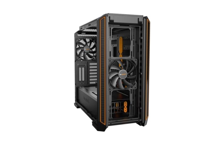 Be Quiet! Silent Base 601 Orange Trim Angled Front View