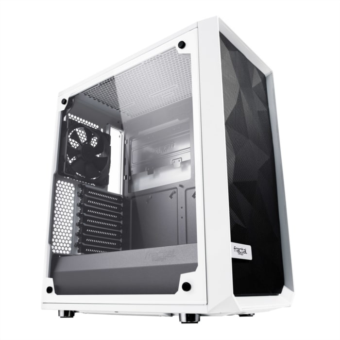 Fractal Design Meshify C White TG Angled Front View
