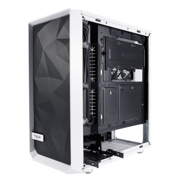 Fractal Design Meshify C White TG Angled Front View