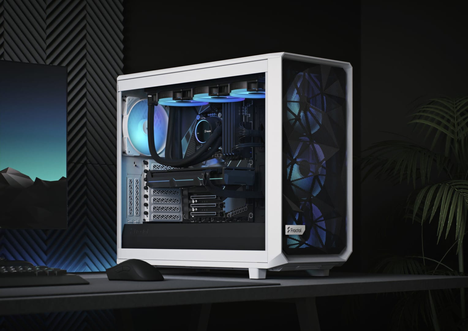 Fractal Design Meshify 2 RGB White TG Cover View