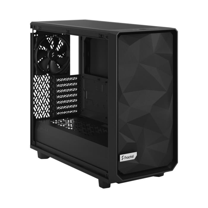 Fractal Design Meshify 2 Lite Light TG Black Angled Front View