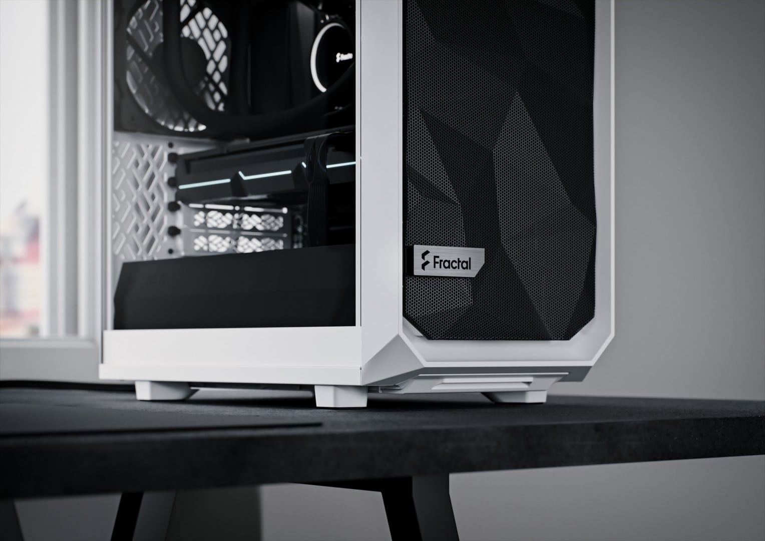 Fractal Design Meshify 2 Mini White TG Cover View