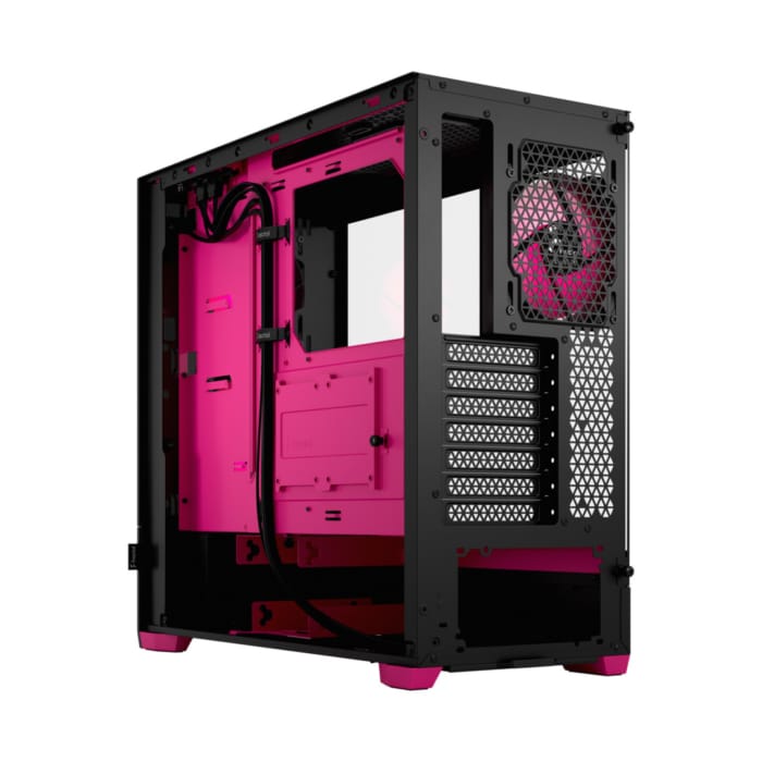 Fractal Design Pop Air RGB Magenta Core TG Angled Back View