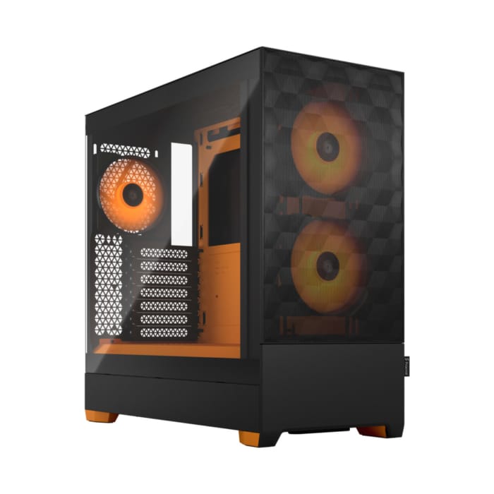 Fractal Design Pop Air RGB Orange Core TG Angled Front View