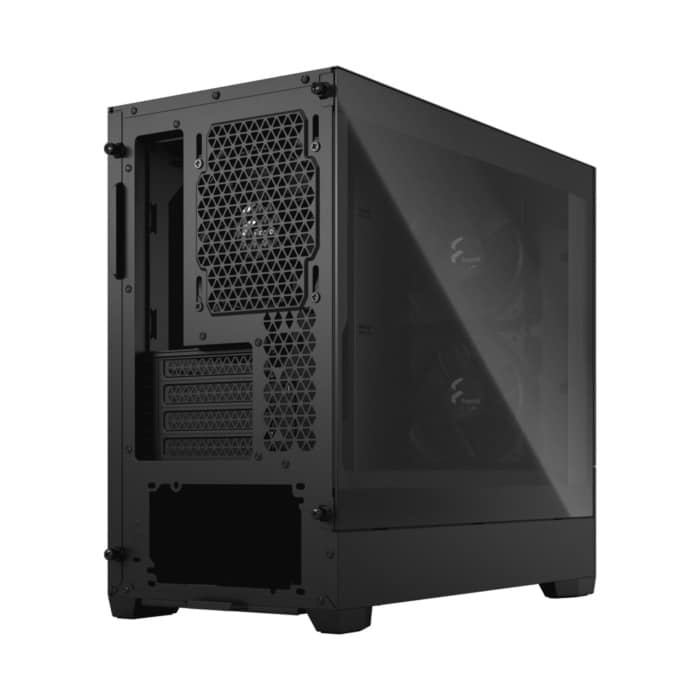 Fractal Design Pop Mini Silent Black TG Angled Back View