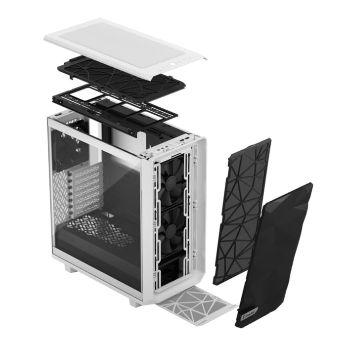 Fractal Design Meshify 2 Compact White TG Angled Front View