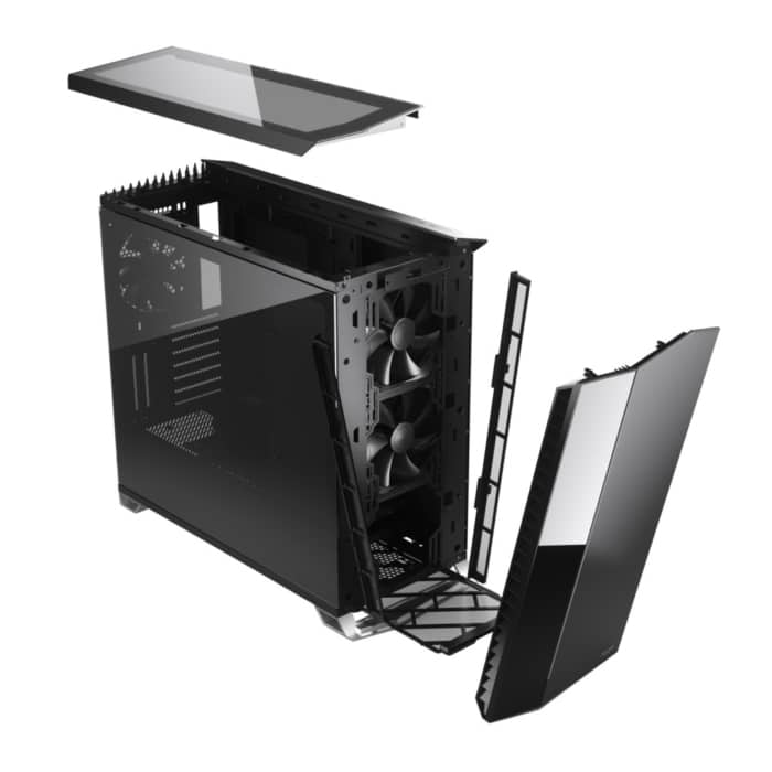 Fractal Design Vector RS Blackout Dark TG Angled Front View