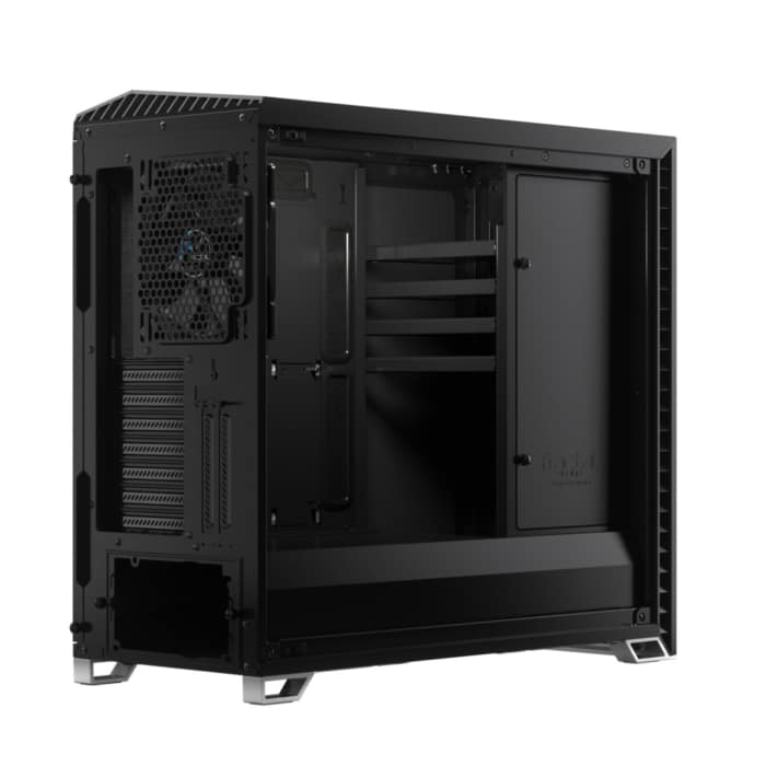 Fractal Design Vector RS Blackout TG Angled Back View