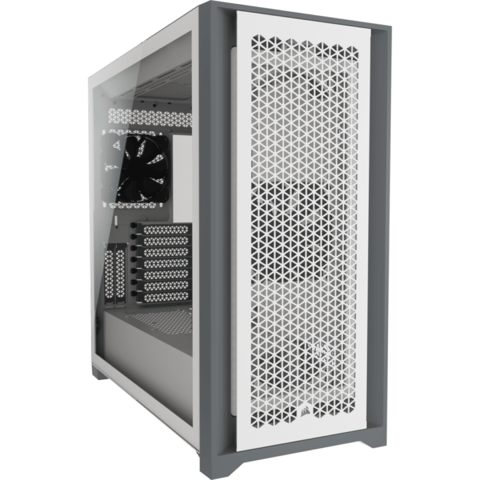 Corsair 5000D Airflow White Angled Front View
