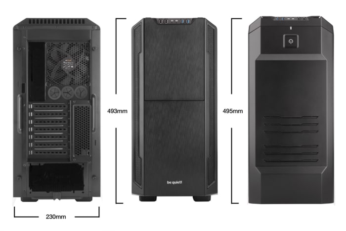 Be Quiet! Silent Base 600 Black Back Front Top View