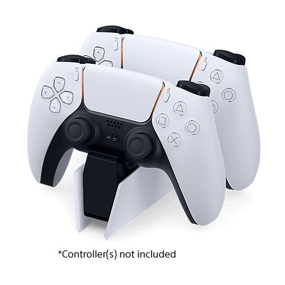 Sony PS5 DualSense Wireless Controller Charging Station Angled Controllers View