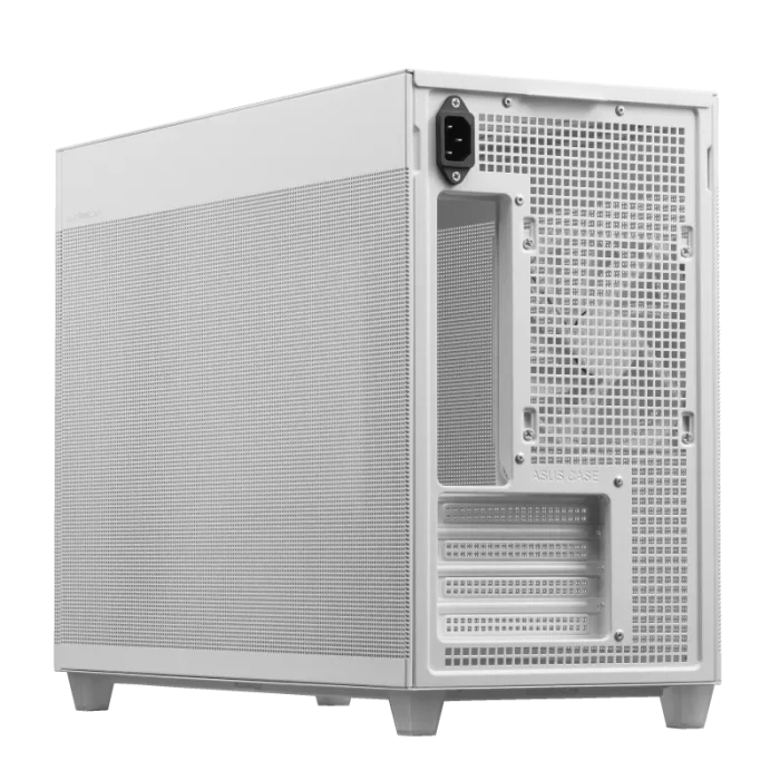 Asus Prime AP201 White Rear Angled View